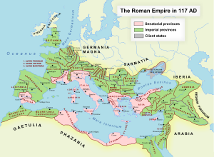 Map of the Roman Empire in the early second century