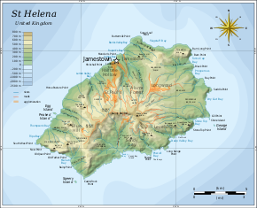 Topografische Karte von Saint Helena