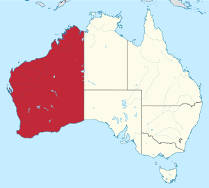 ที่ตั้งของรัฐเวสเทิร์นออสเตรเลียในออสเตรเลีย