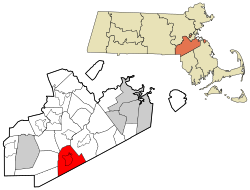 Localização no condado de Norfolk em Massachusetts