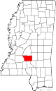 State map highlighting Simpson County