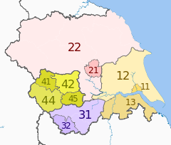 NUTS 3 regions of Yorkshire and the Humber 2010 map.svg