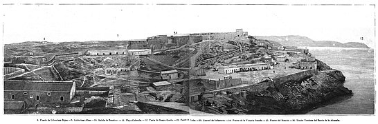 1893-10-30, La Ilustración Española y Americana, Vista general de la plaza de Melilla y de su campo, Venancio Álvarez Cabrera (cropped 2).jpg