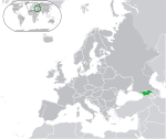 Map showing Georgia in Europe