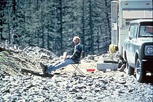 Man sitting at a campsite