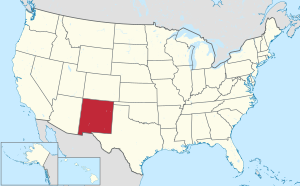 Karte der Vereinigten Staaten mit New Mexico hervorgehoben