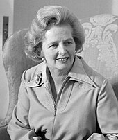 black-and-white photograph of a 49-year-old Thatcher at the White House