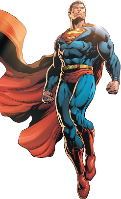 Superman con su capa ondeando