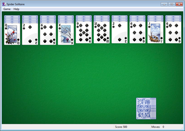 spider solitaire play in windows 7