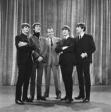 The Beatles with Ed Sullivan in February 1964